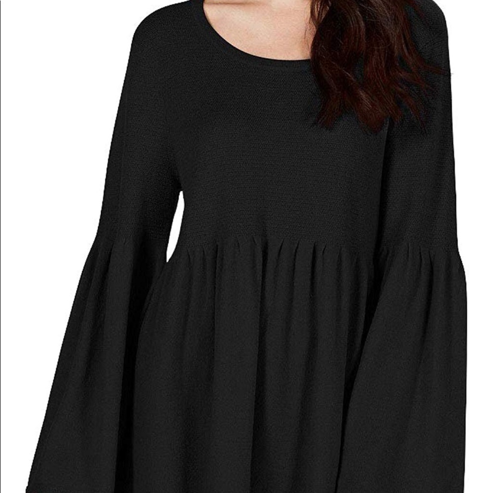Style & Co Black Baby Doll Angel Sleeve Sweater.